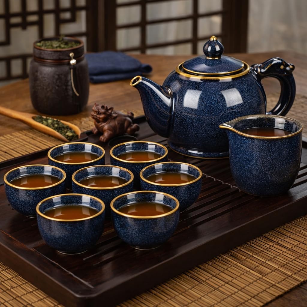9-Piece Chinese Tea Set ，Gongfu Tea Sets For Adults，Japanese Teas Set Gift Boxed Sets Perfect