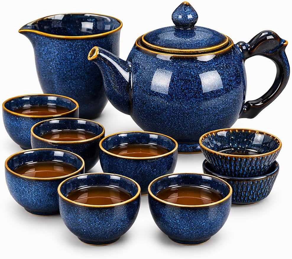 9-Piece Chinese Tea Set ，Gongfu Tea Sets For Adults，Japanese Teas Set Gift Boxed Sets Perfect