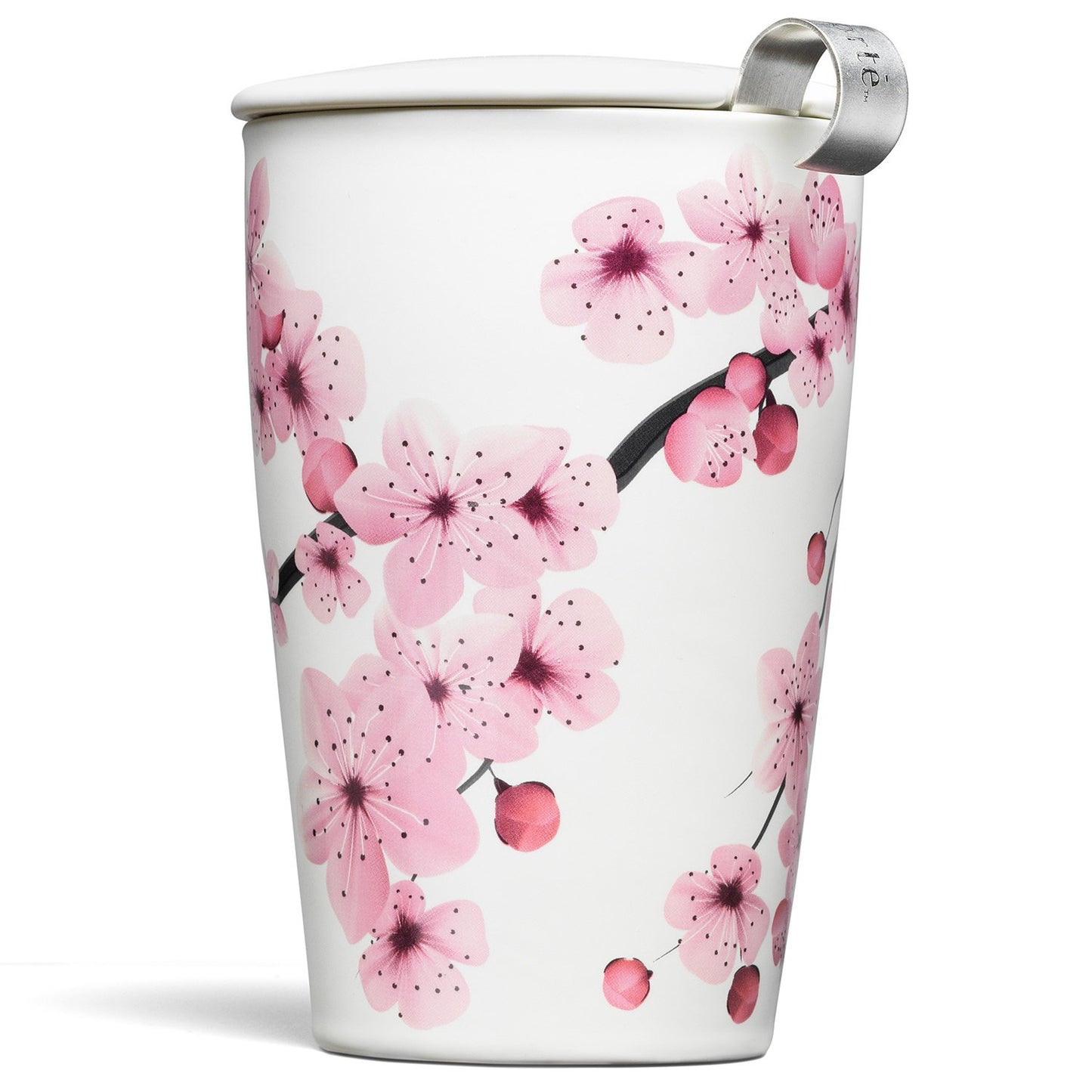 Double-layer ceramic tea cup, detachable stainless steel filter basket and lid. It can brew 12 ounces of loose tea leaves. It can be used in the dishwasher and microwave oven. It is a gift for mothers and an ideal choice when enjoying cherry blossoms.
