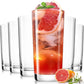 Drinking Water Glasses Set, Lead-Free Crystal Highball Glass, Tall Glass Cups for Cocktail Parties,Clear set of 6,16oz