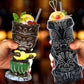 Barware Set (for cocktails - tiki cups) 4-piece set - ceramic party cups - bar decoration - creative - large Hawaiian beverage bar decoration - classic tropical drinkware - barware 4 sets