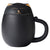 Cat Tea Cup (with filter and lid) - 13.5 oz ceramic cup - A suitable gift for cat lovers to give to friends and family. (Black)