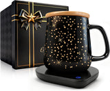 Coffee Cup Warmer with Mug Set: 2025 Upgraded Gifts for Christmas,Thanksgiving Cup Warmer with Temperature Setting and Auto Shut Off for Coffee Lover - Coffee Mug Warmer for Desk