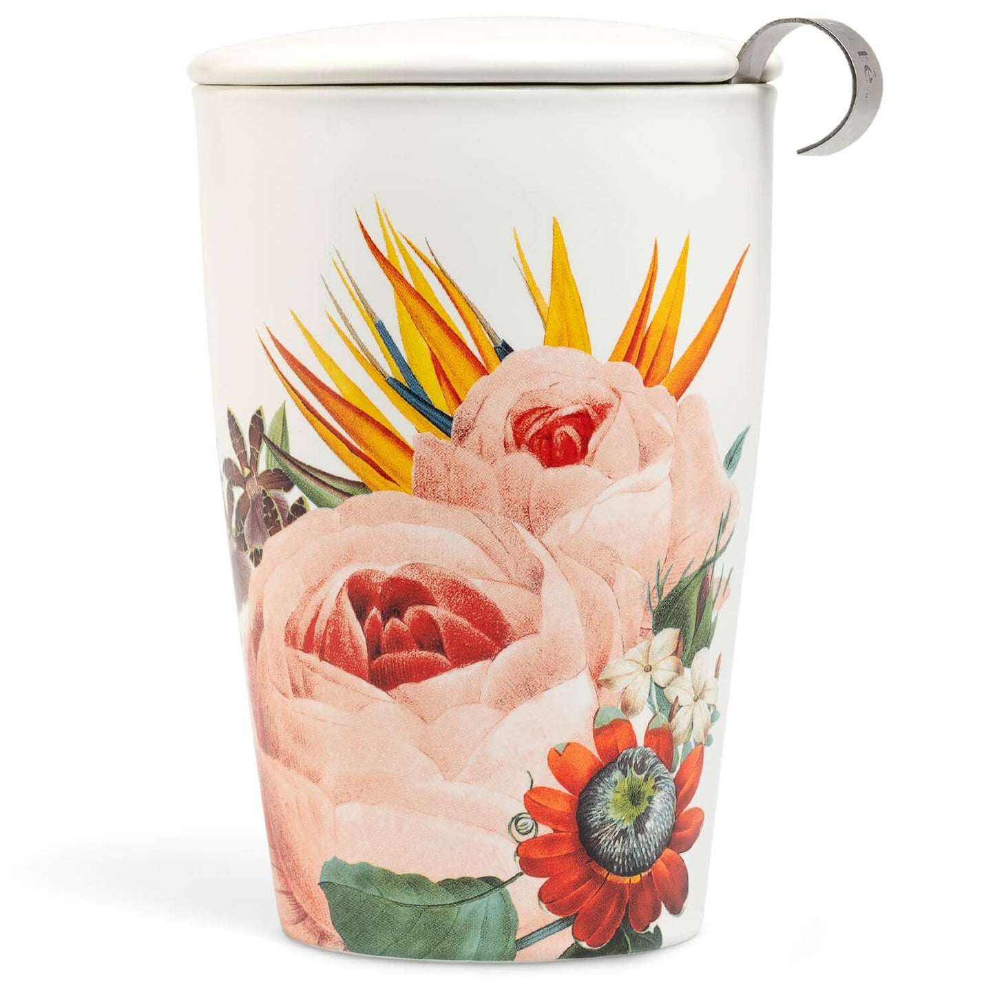 Double-layer ceramic tea cup, detachable stainless steel filter basket and lid. It can brew 12 ounces of loose tea leaves. It can be used in the dishwasher and microwave oven. It is a gift for mothers and an ideal choice when enjoying cherry blossoms.