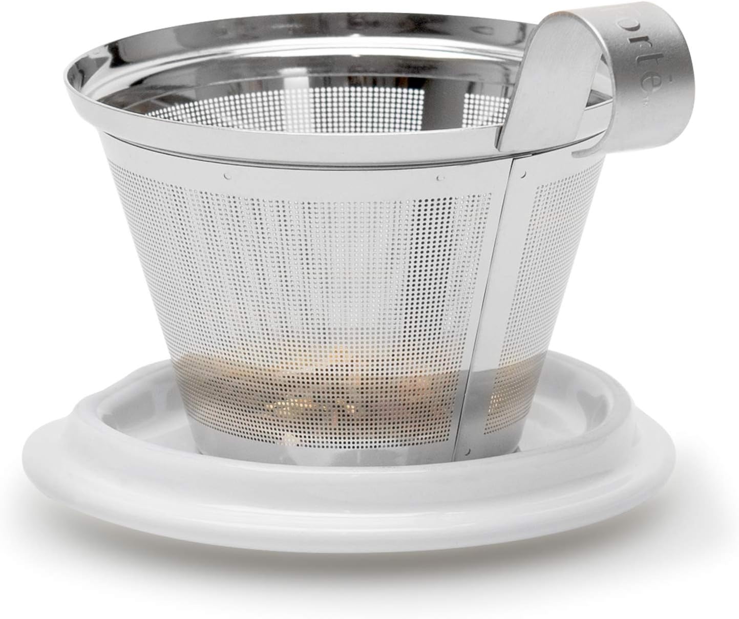 Double-layer ceramic tea cup, detachable stainless steel filter basket and lid. It can brew 12 ounces of loose tea leaves. It can be used in the dishwasher and microwave oven. It is a gift for mothers and an ideal choice when enjoying cherry blossoms.