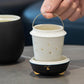 Cat Tea Cup (with filter and lid) - 13.5 oz ceramic cup - A suitable gift for cat lovers to give to friends and family. (Black)