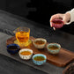 Chinese Ceramic Kung Fu Tea Set of 6, Japanese Tea Cup, Sake Cup,Sake Sets Ceramic Tea Cup, Ceramic Tea Set，Blue gift box packaging