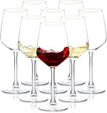 Eight-piece glass wine set, 12 ounces transparent red/brown style, long-handled wine glasses, suitable for parties, weddings and household use