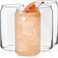 Libbey Classic Can Tumbler Glasses Set of 4, Clear Kitchen Glassware Sets for Beverages and Cocktails, Lead-Free, Cute Drinking Glasses, 16-Ounce