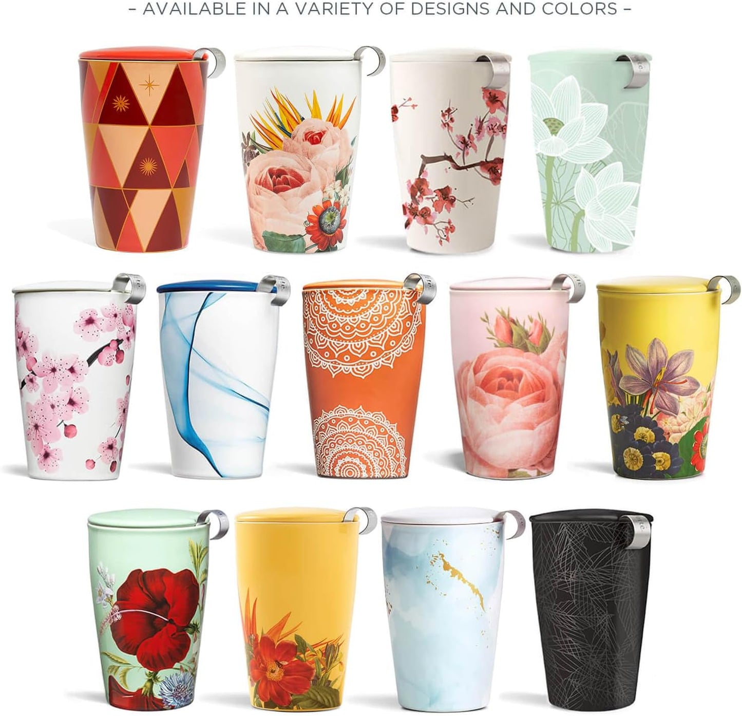 Double-layer ceramic tea cup, detachable stainless steel filter basket and lid. It can brew 12 ounces of loose tea leaves. It can be used in the dishwasher and microwave oven. It is a gift for mothers and an ideal choice when enjoying cherry blossoms.