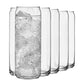 Libbey Classic Can Tumbler Glasses Set of 4, Clear Kitchen Glassware Sets for Beverages and Cocktails, Lead-Free, Cute Drinking Glasses, 16-Ounce