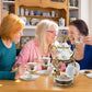 Ceramic tea set (with metal tray and spoons) Adult ceramic tea set with European floral pattern teapot, cup, tray and spoon. Suitable as a gift for women and mothers. Large version (bright style, 20 pieces)