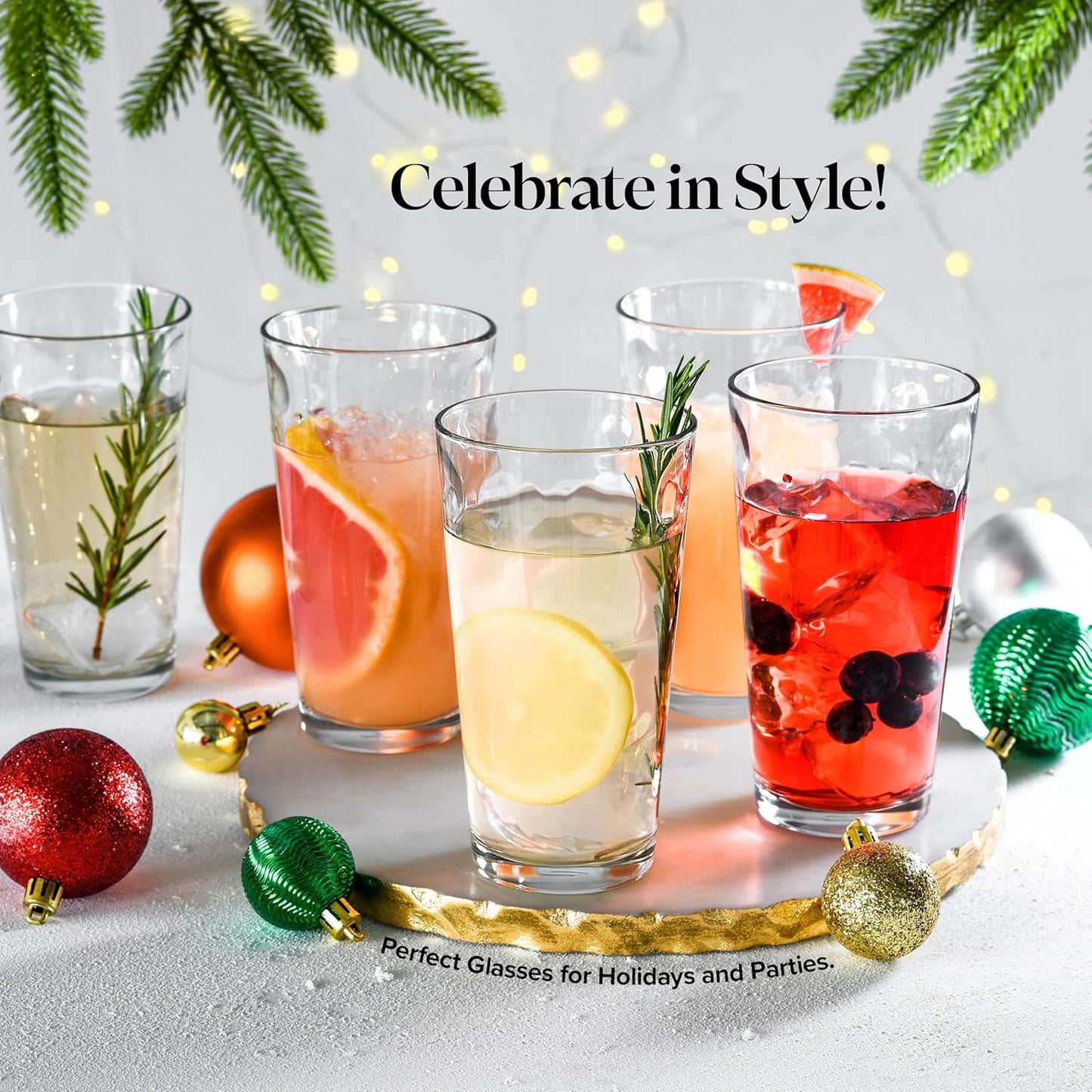 Glassware set, consisting of 10 glasses with a capacity of 17 ounces, suitable for water, juice, cocktails and iced tea.